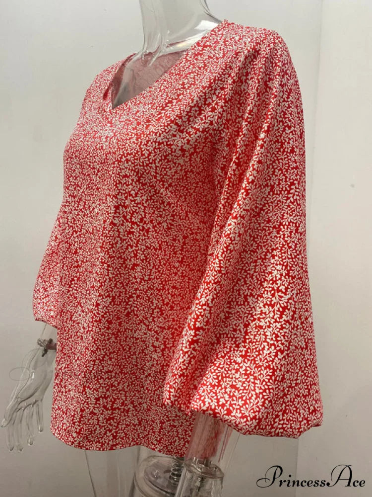 for Blouse Arm Flowered Long Women