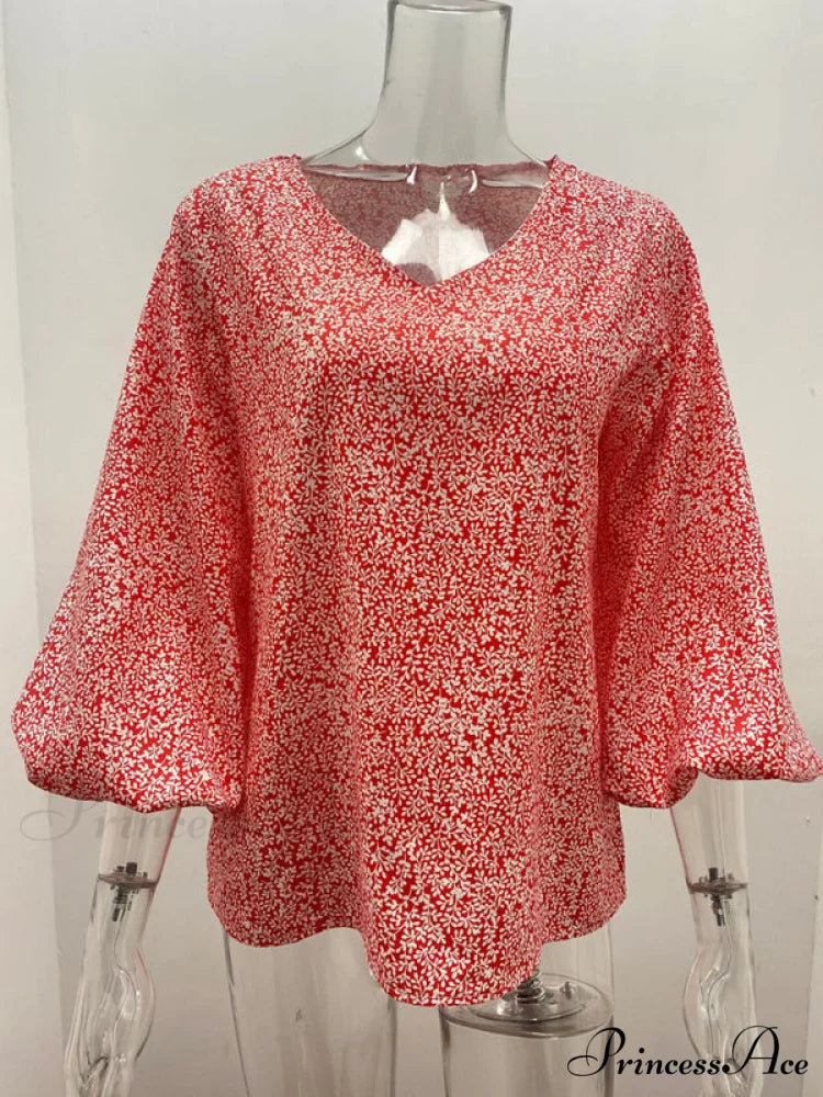 for Blouse Arm Flowered Long Women