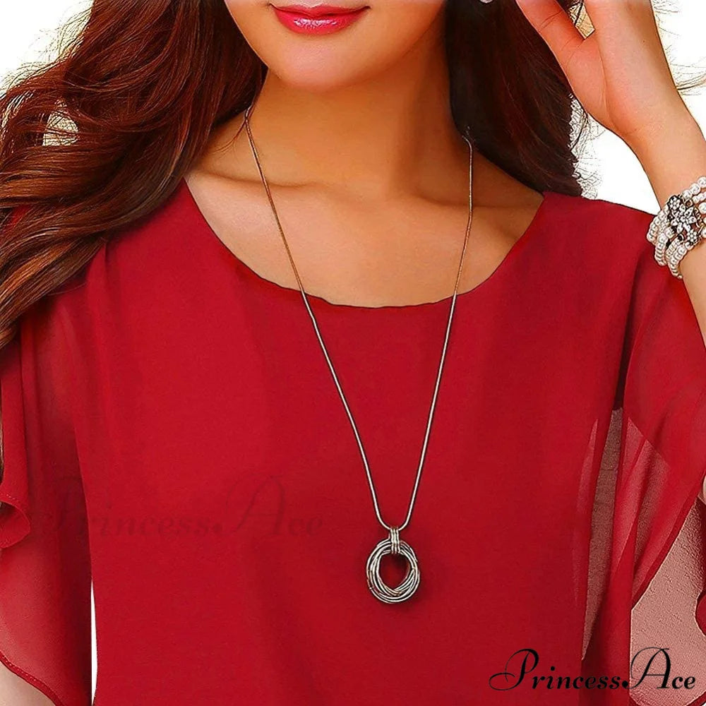 for Chiffon Blouse Casual T-Shirt Top Brief Arm Women