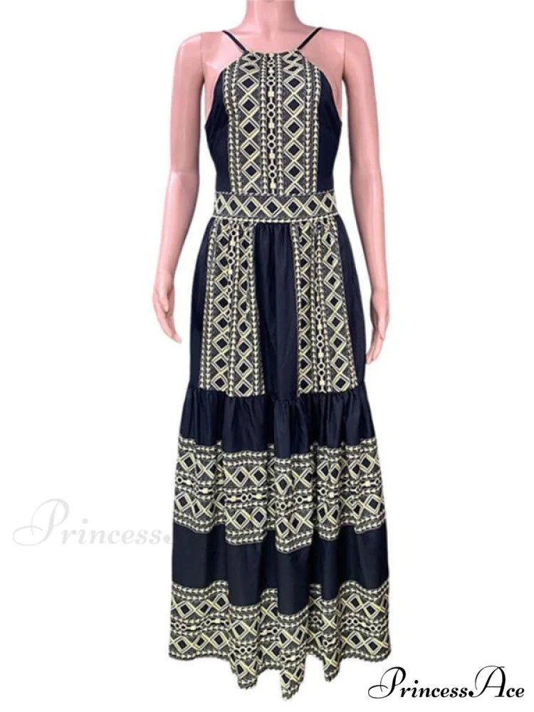for Gown Patterned Tiered Full-Length Women
