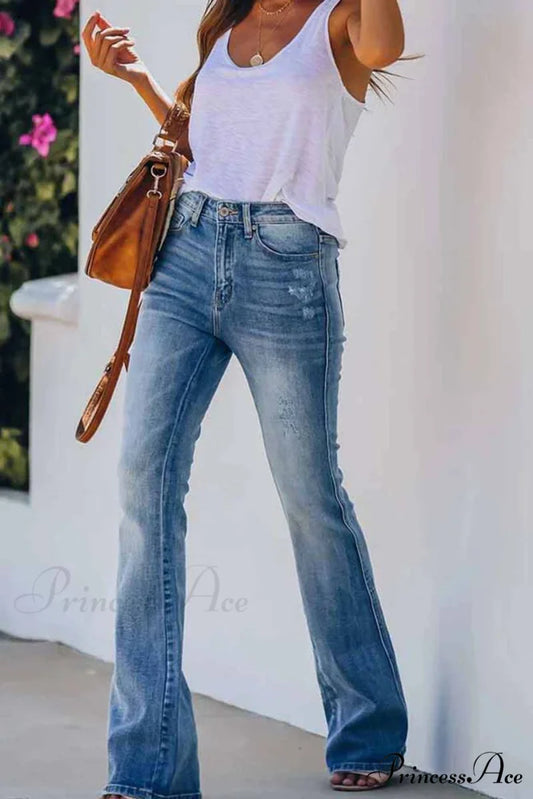 for Pants Mid Rise Denim Fitted Women S / Blue