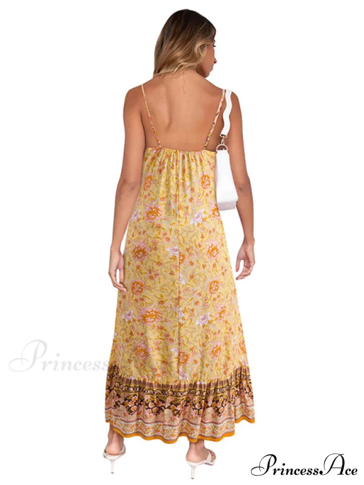 for Suspender Gown Flowered Bohemian Women
