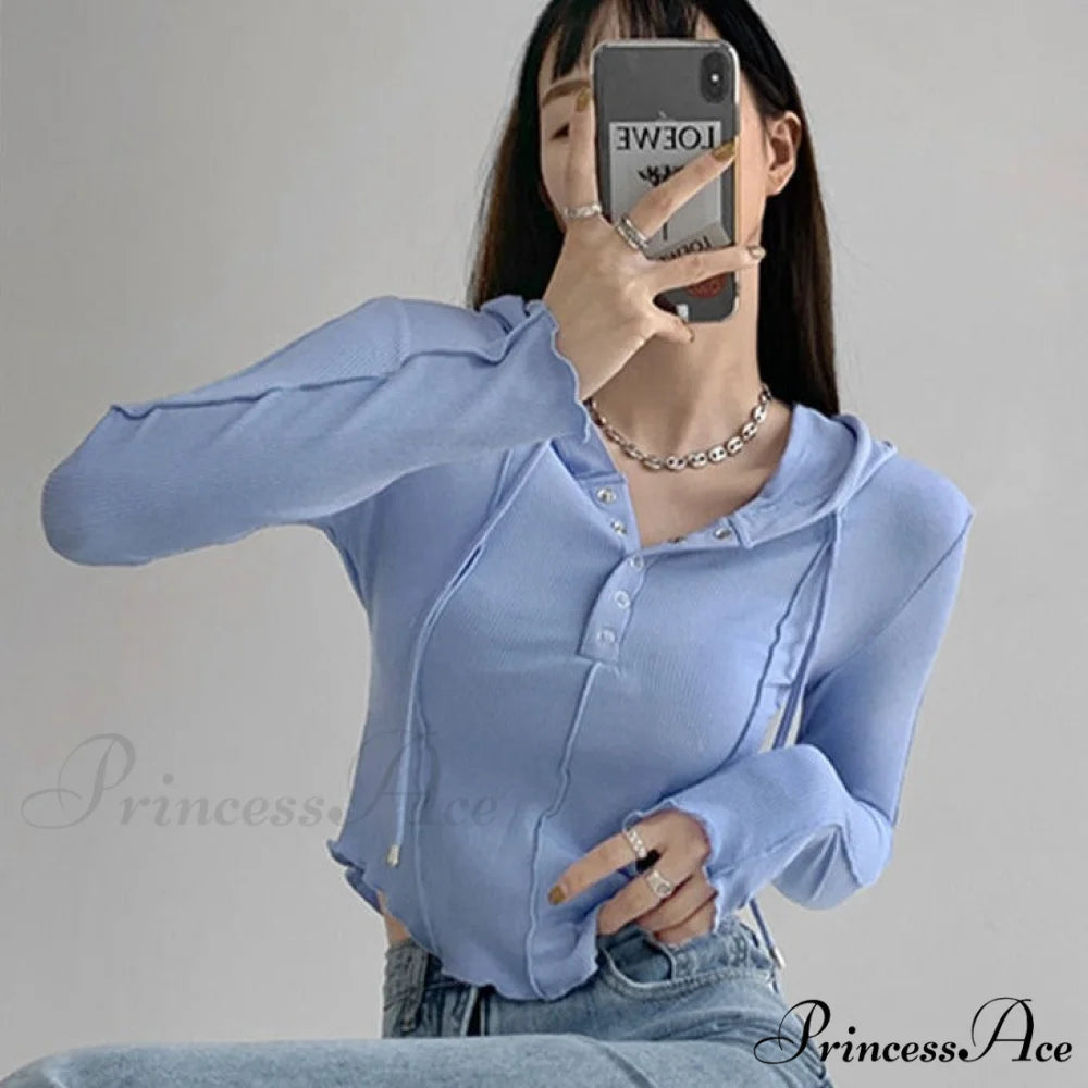 for Tees Hooded Tshirts Sweatshirt Long - Casual Tops Clothes Arm Woman Ropa Crop Y2k - Fashion Women Korean 2024 Mujer
