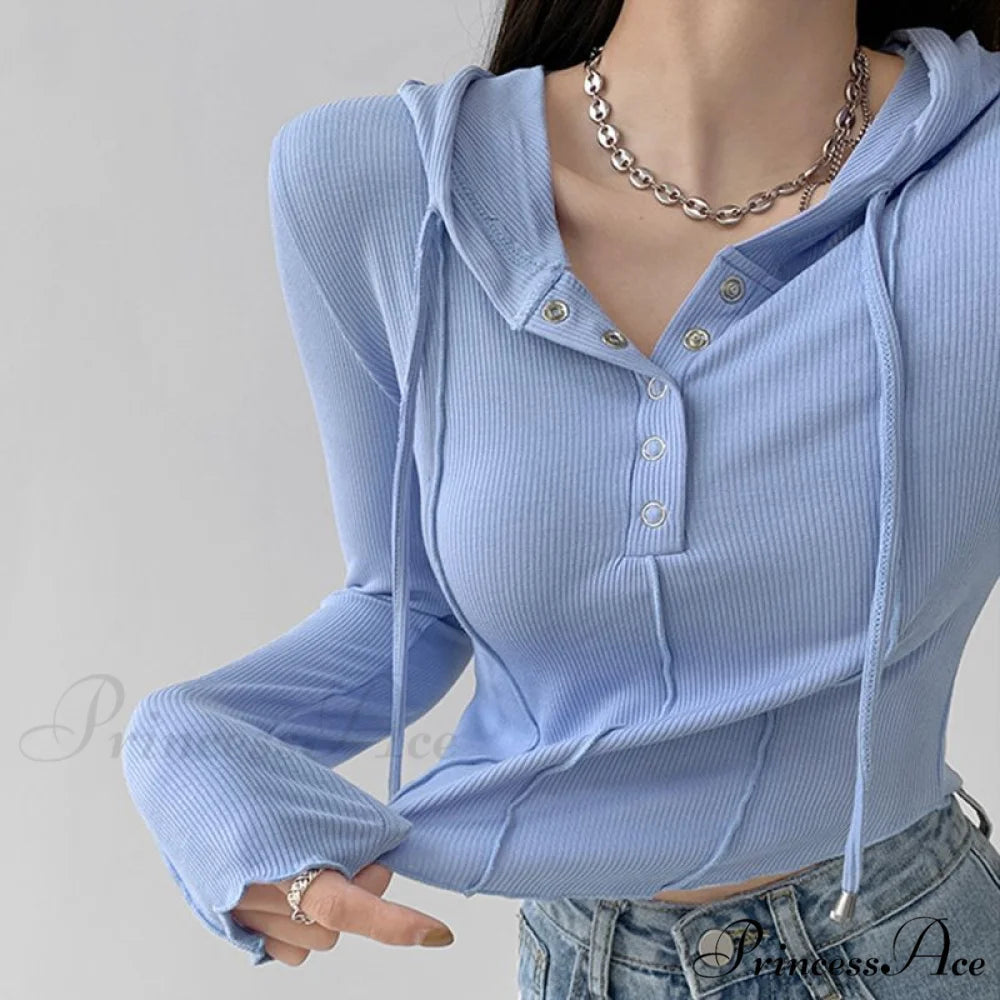 for Tees Hooded Tshirts Sweatshirt Long - Casual Tops Clothes Arm Woman Ropa Crop Y2k - Fashion Women Korean 2024 Mujer