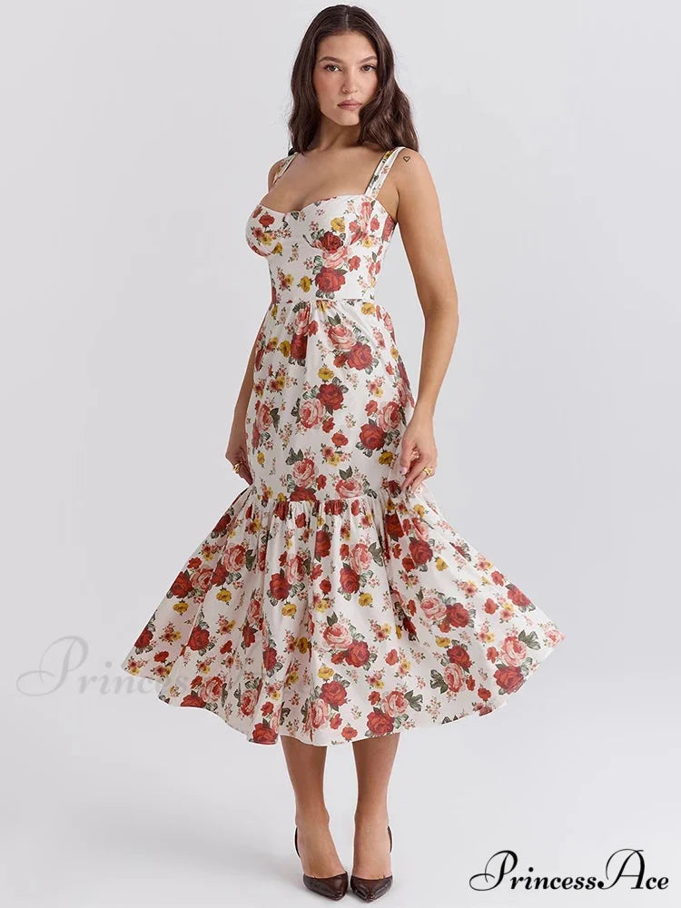 Form-fitting Flared Holiday Dress Red / S vacationdress-250223