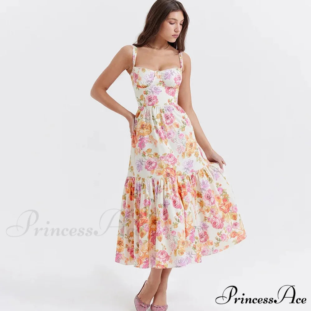 Form-fitting Flared Holiday Dress Yellow / S vacationdress-250223