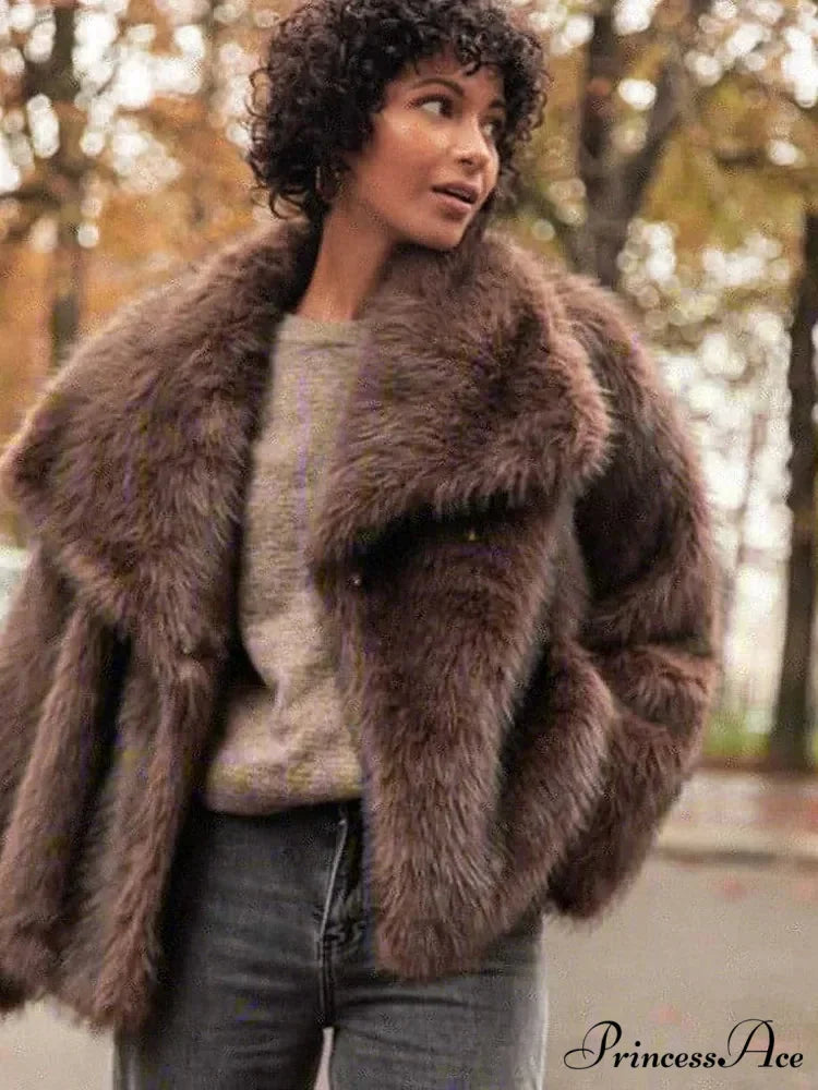 Fox Firm Fluffy Brief Jacket Brown / S coats-241228