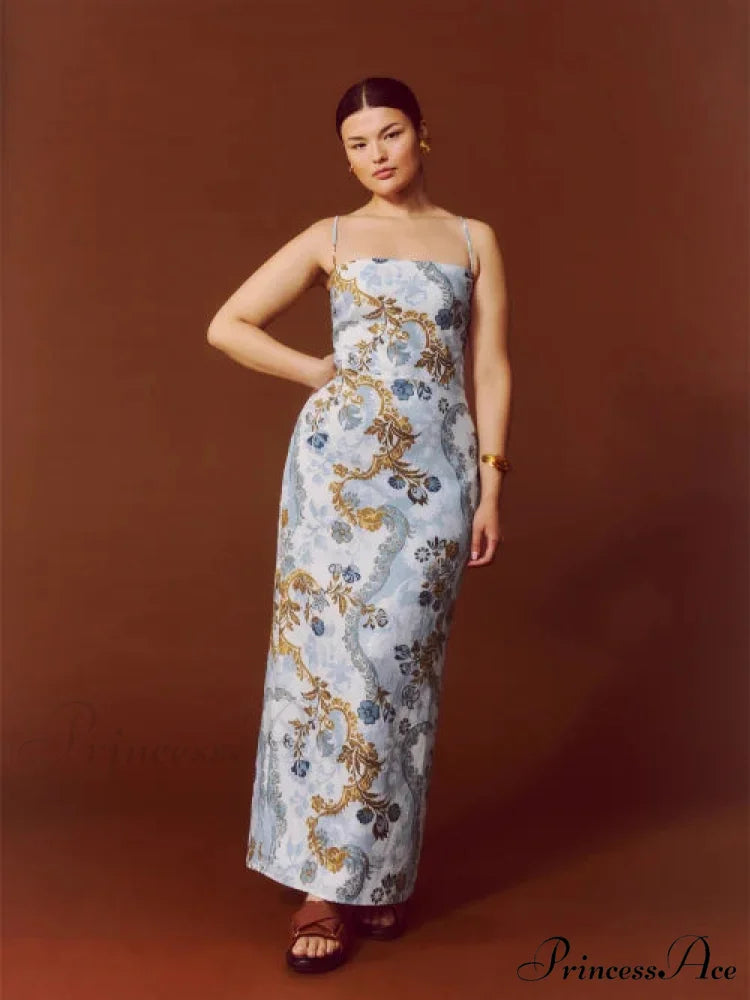 Frankie Linen Stylish Dress In Reign 4 Days / 4 / S / Blue