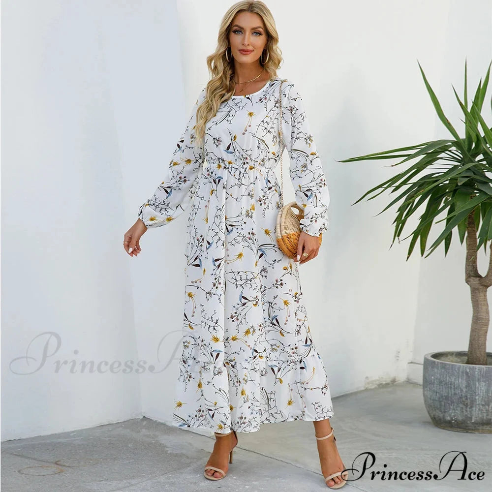 Free-spirited Women’s Chiffon Floral Maxi Dress cloro11 / S oldfloraldress-250126