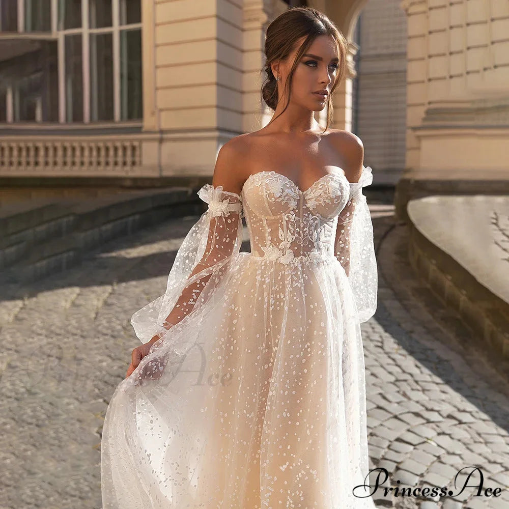 French Bandeau Transparent Tulle Wedding Gown weddingdress-250223