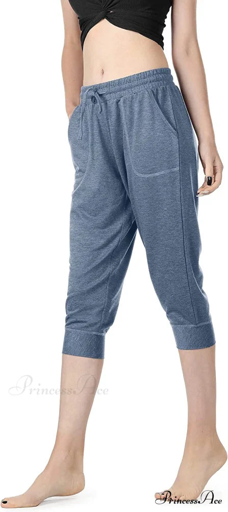 French Terry Jogger Lounge Sweatpants - Active Capri Pants
