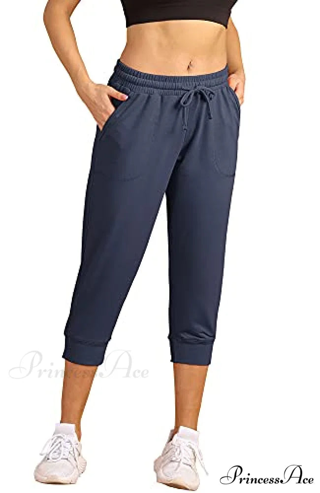 French Terry Jogger Lounge Sweatpants - Active Capri Pants
