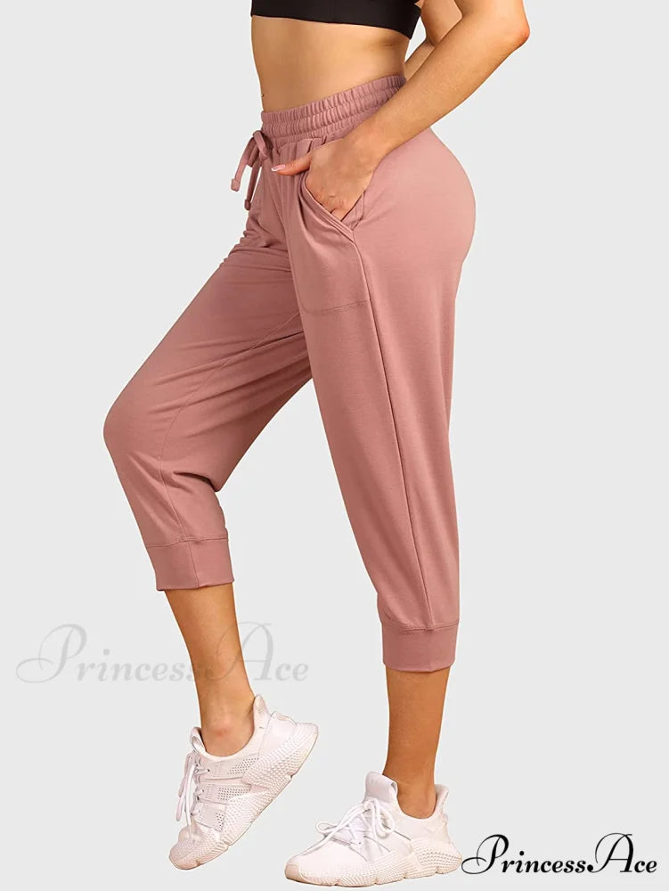 French Terry Jogger Lounge Sweatpants - Active Capri Pants