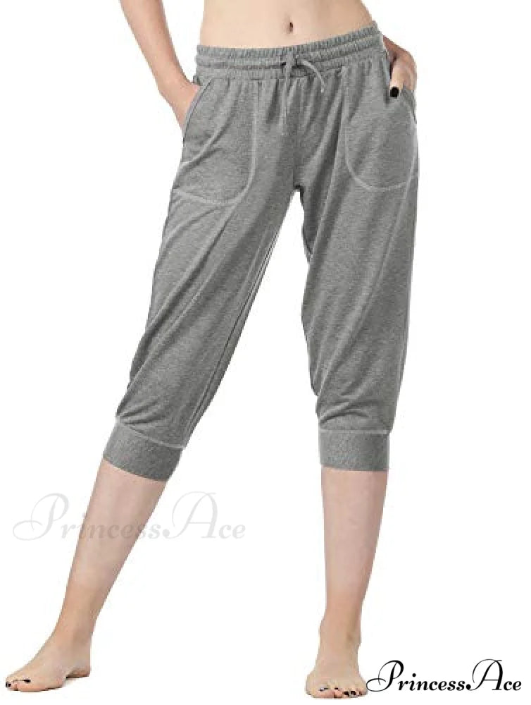 French Terry Jogger Lounge Sweatpants - Active Capri Pants