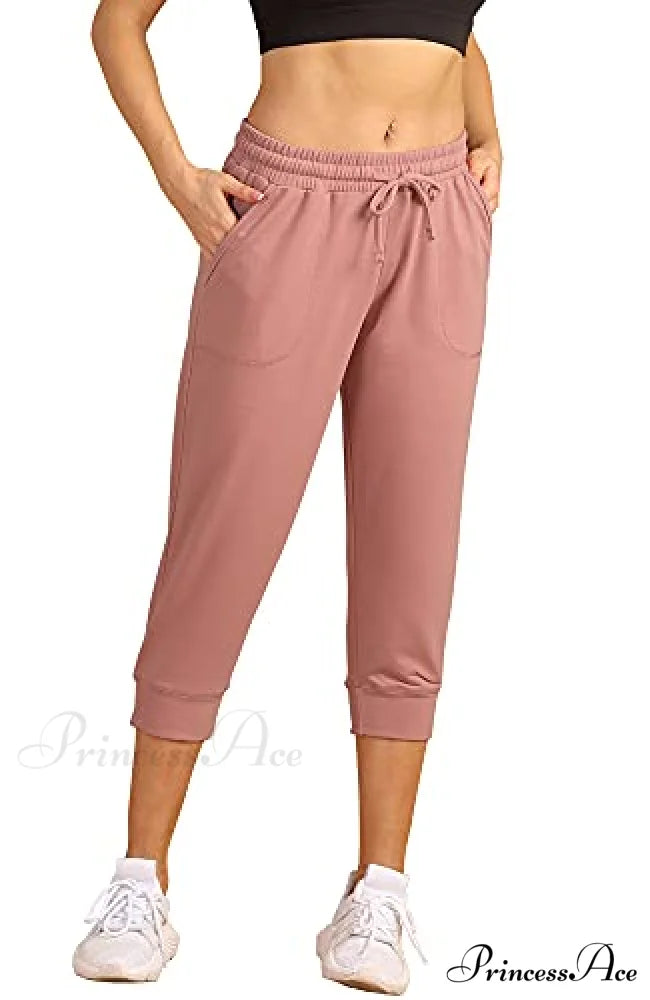 French Terry Jogger Lounge Sweatpants - Active Capri Pants