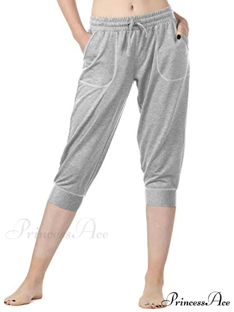 French Terry Jogger Lounge Sweatpants - Active Capri Pants