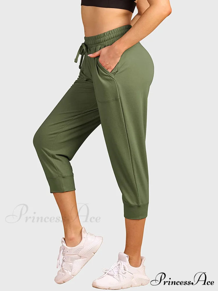 French Terry Jogger Lounge Sweatpants - Active Capri Pants