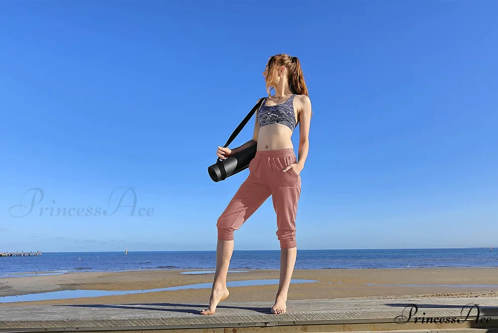 French Terry Jogger Lounge Sweatpants - Active Capri Pants