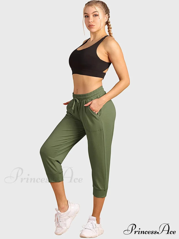 French Terry Jogger Lounge Sweatpants - Active Capri Pants
