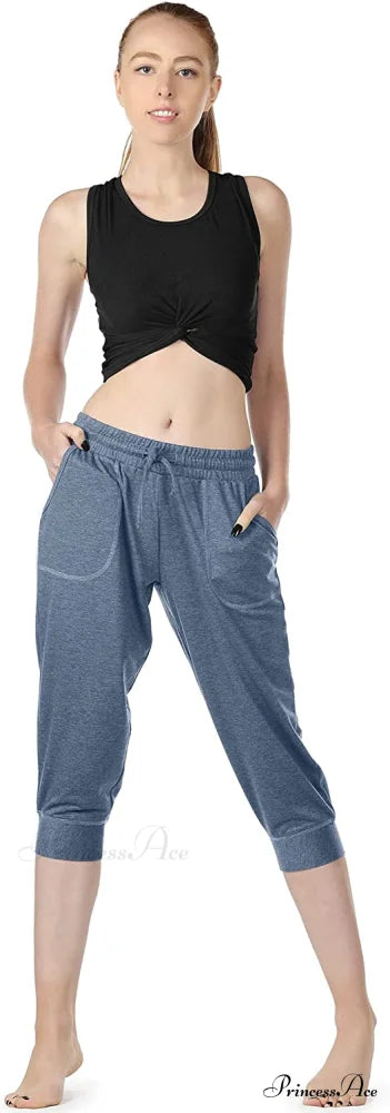 French Terry Jogger Lounge Sweatpants - Active Capri Pants