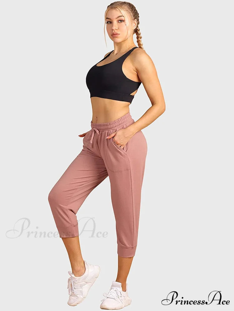French Terry Jogger Lounge Sweatpants - Active Capri Pants