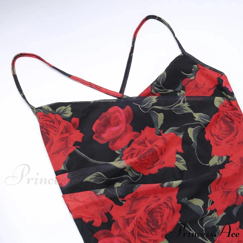 Fresh Rural Style Long SlimPrinted Suspended Spring/Summer Off Shoulder Floral Dress