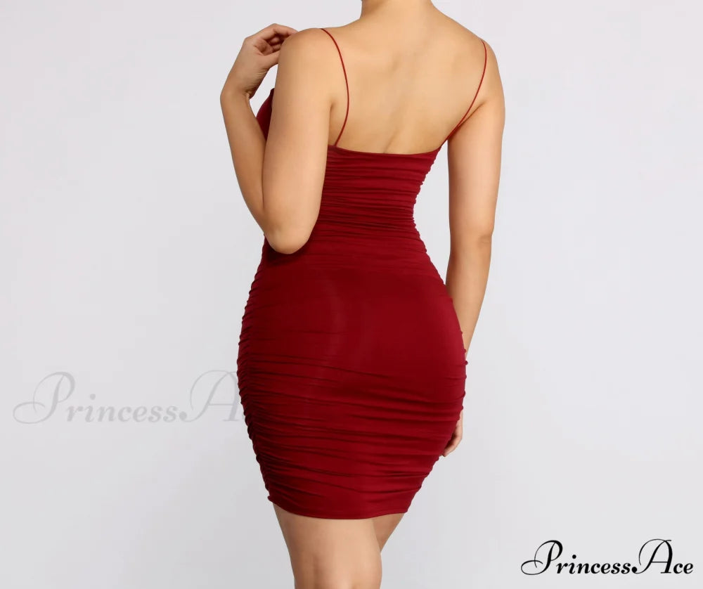 Friday Night Stylish Ruched Midi Dress