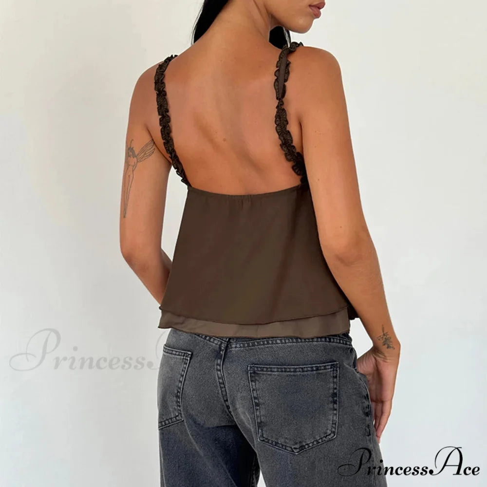 Frill Flounce Square Crop Top croptop-250223