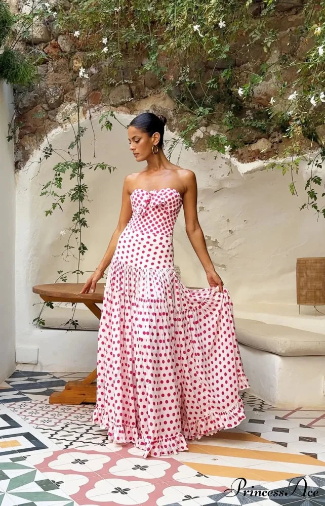 Frill Join Pattern Swimsuit One Piece pink / S onepiece-250223