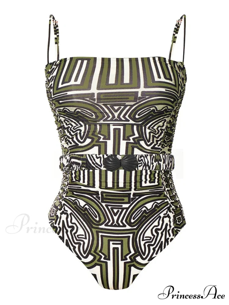Frilled Deep V Swimsuit Backless One Piece onepiece-250223