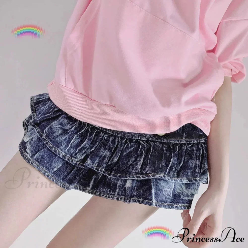 Frilled Folded Extremely Brief Skirt skirts-250223