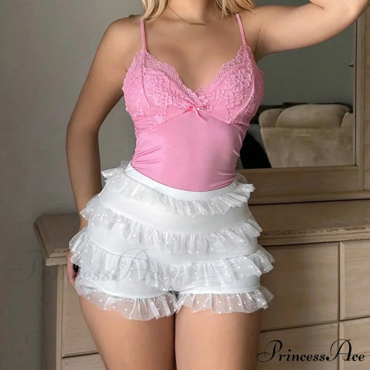 Frilled Lacy High-Rise Short short-250223