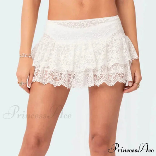 Frilly Flounce Tiered Bloomer Skirt WHITE / S skirts-250223