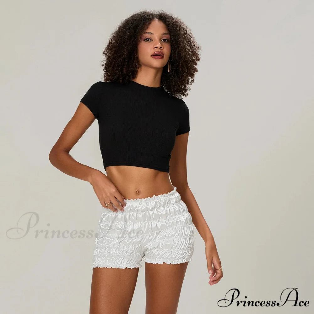 Frilly Layered Gathered Bloomer Short short-250223