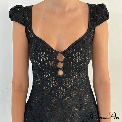 Frilly Ruffle Open-Back Short Dress minidress-250223