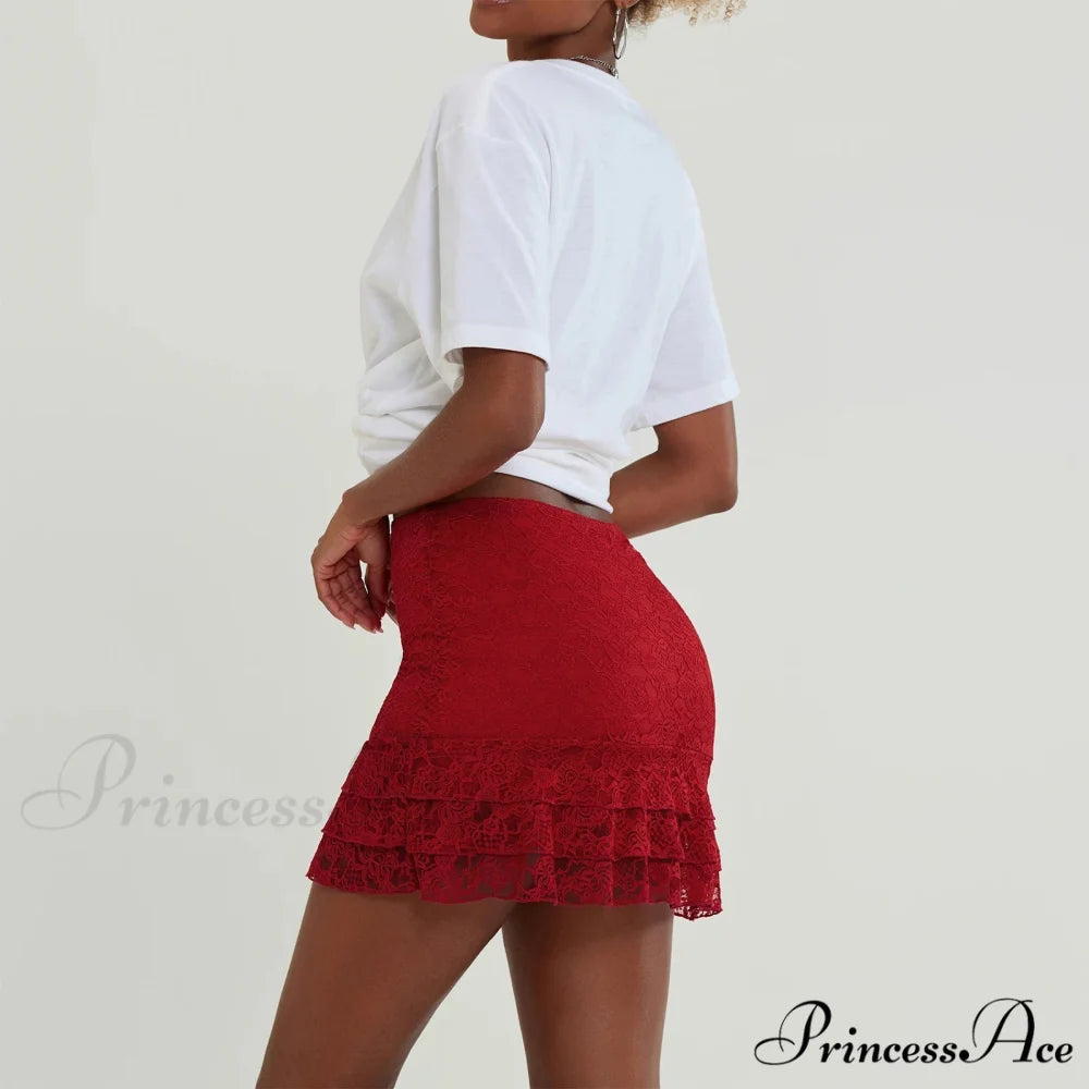 Frilly Ruffles Elevated Waist Skirt skirts-250223