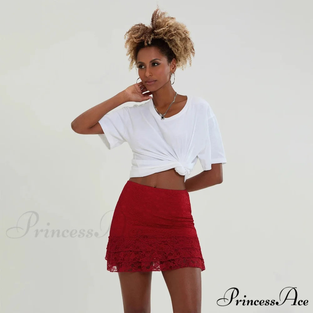 Frilly Ruffles Elevated Waist Skirt skirts-250223