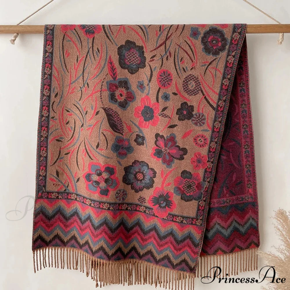 Fringe Cover Cashmere Pashmina Wrap Color16 scarf-241228