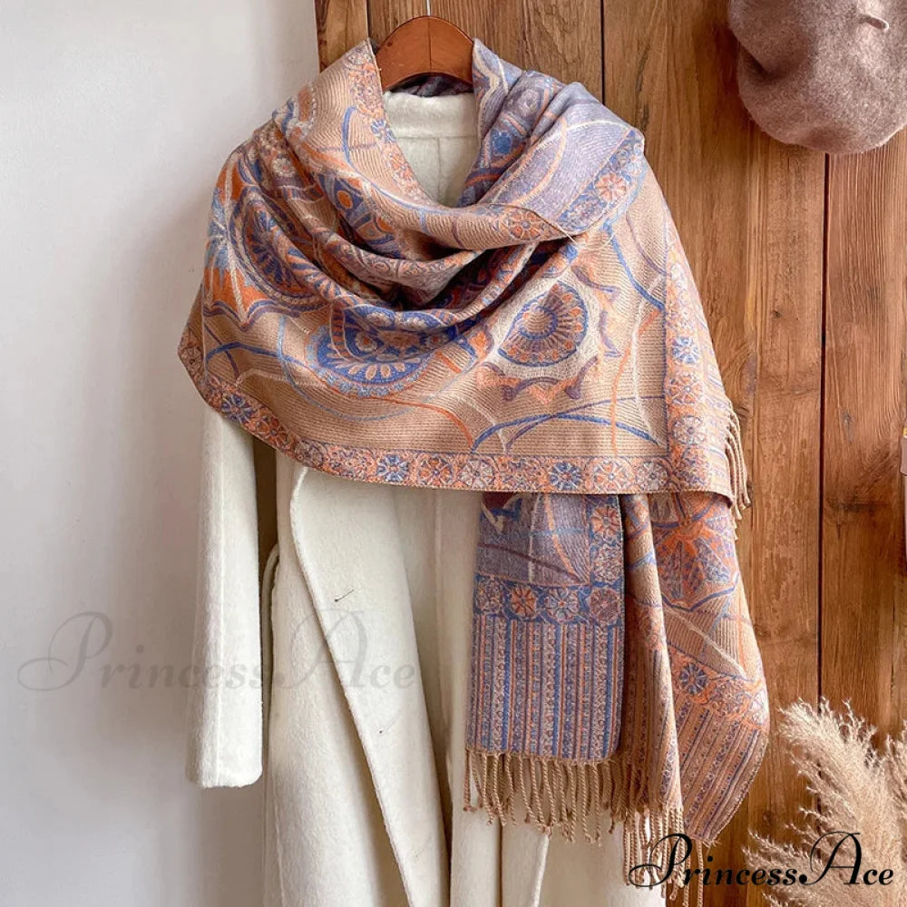 Fringe Cover Cashmere Pashmina Wrap Color24 scarf-241228