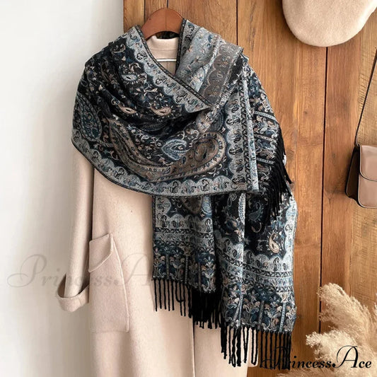 Fringe Cover Cashmere Pashmina Wrap Color3 scarf-241228
