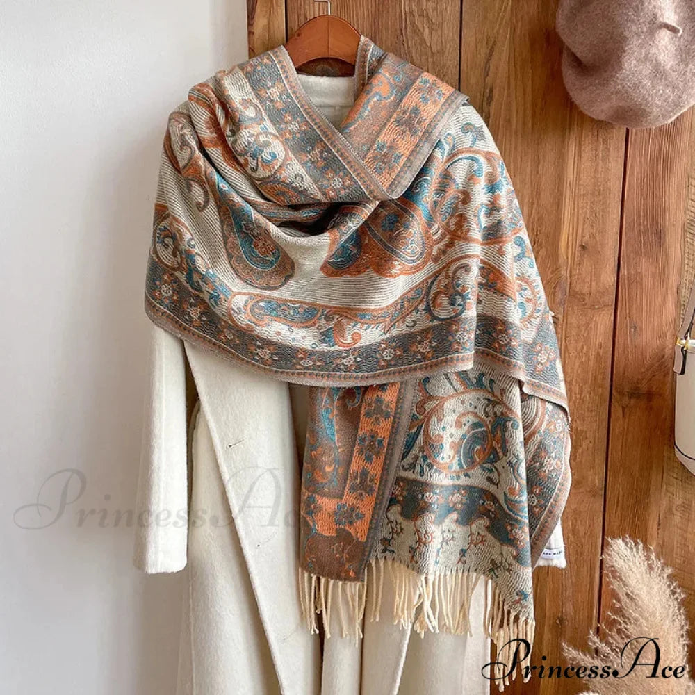 Fringe Cover Cashmere Pashmina Wrap Color5 scarf-241228