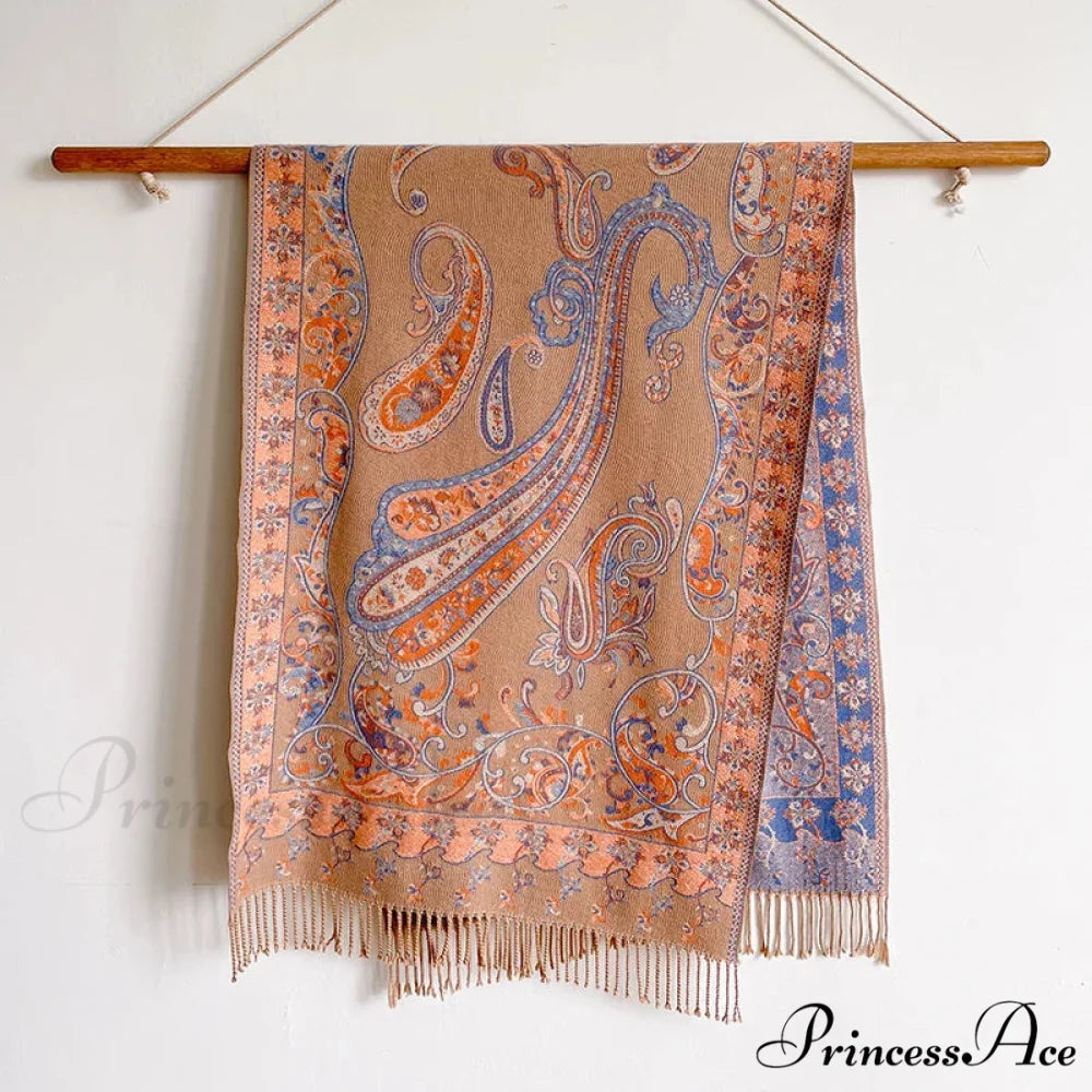 Fringe Cover Cashmere Pashmina Wrap Color6 scarf-241228