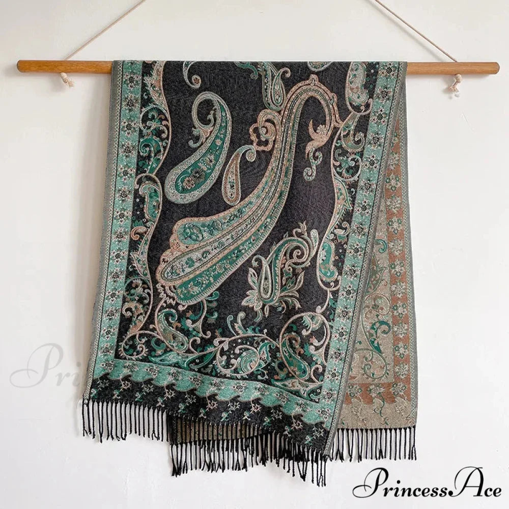 Fringe Cover Cashmere Pashmina Wrap Color8 scarf-241228