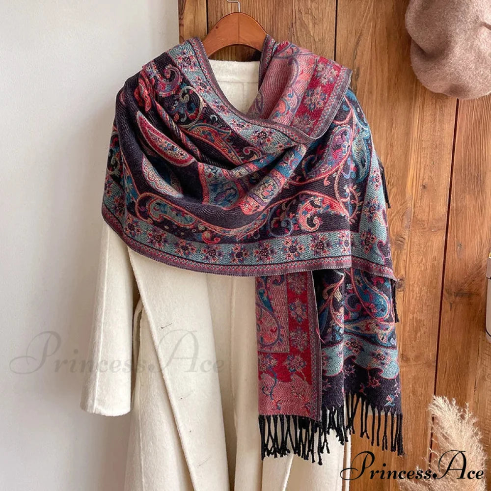 Fringe Cover Cashmere Pashmina Wrap Color9 scarf-241228