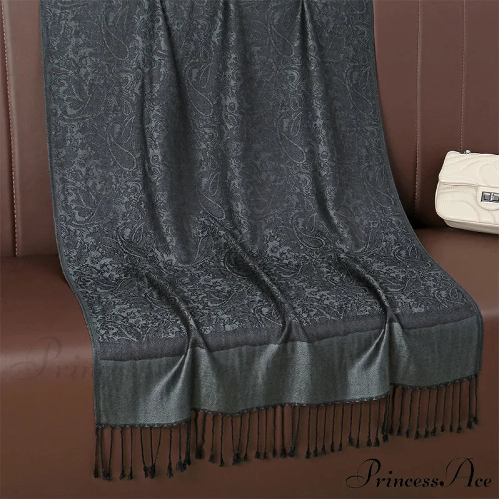 Fringe Cover Design Cashmere Wrap scarf-241228