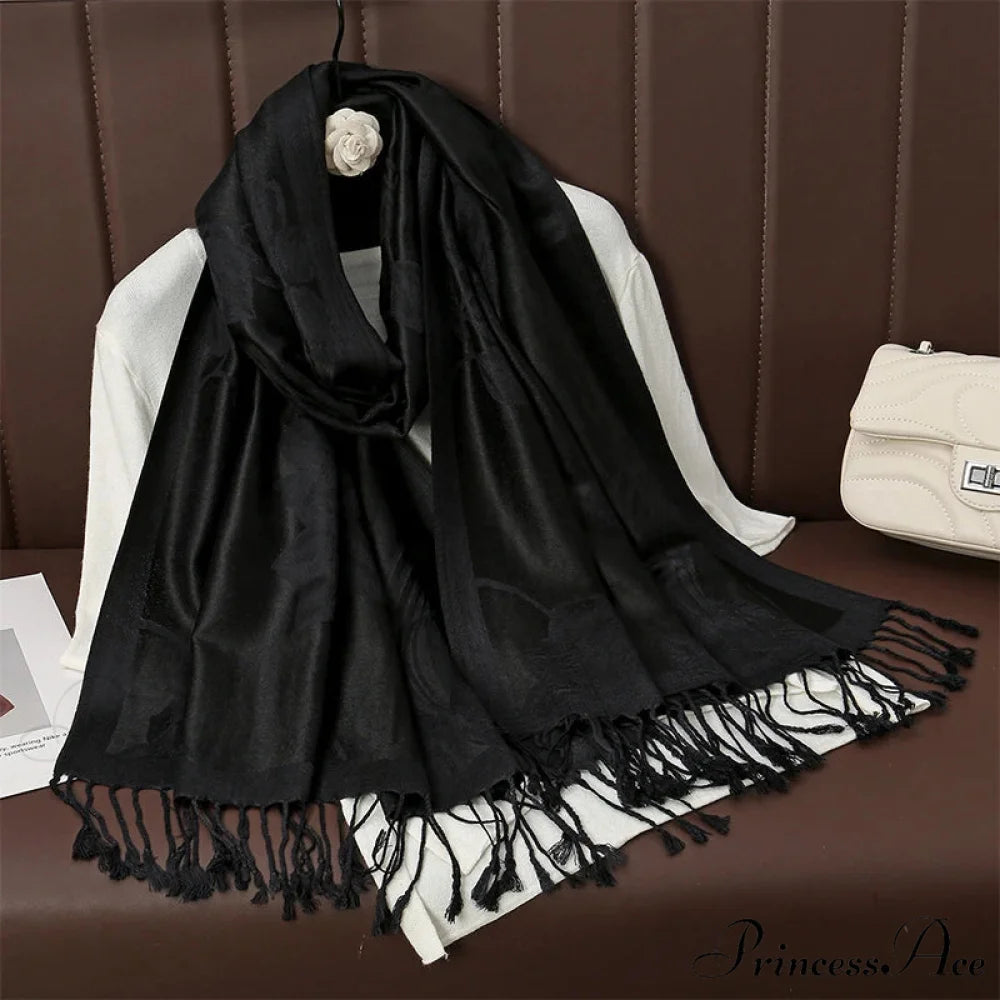 Fringe Cover Design Cashmere Wrap scarf-241228