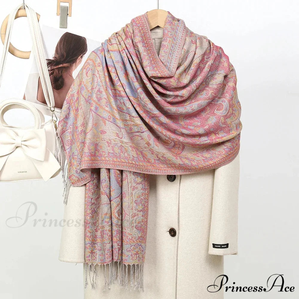 Fringe Winter Style Cashmere Scarf scarf-241228
