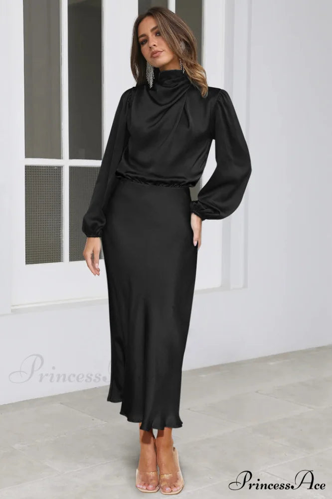 From The Source Charming High Neck Bridal Dress S / Black