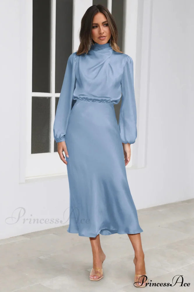 From The Source Charming High Neck Bridal Dress S / Blue