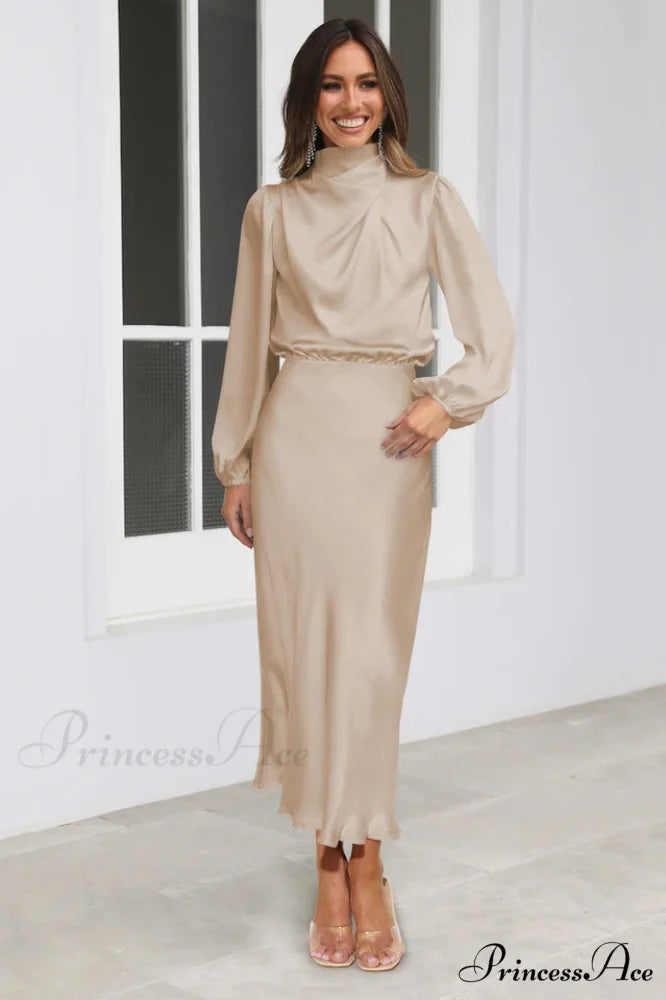 From The Source Charming High Neck Bridal Dress S / Champagne